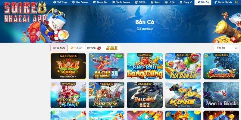 Danh mục game bắn cá của nhà cái với nhiều siêu phẩm đỉnh cao