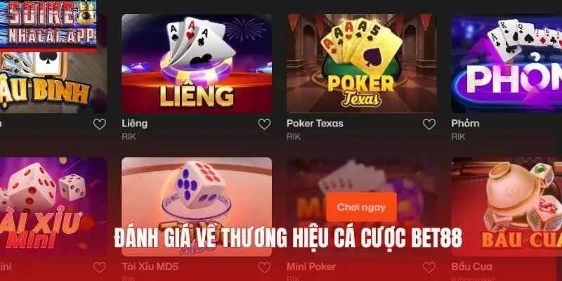 Đánh giá về thương hiệu cá cược BET88